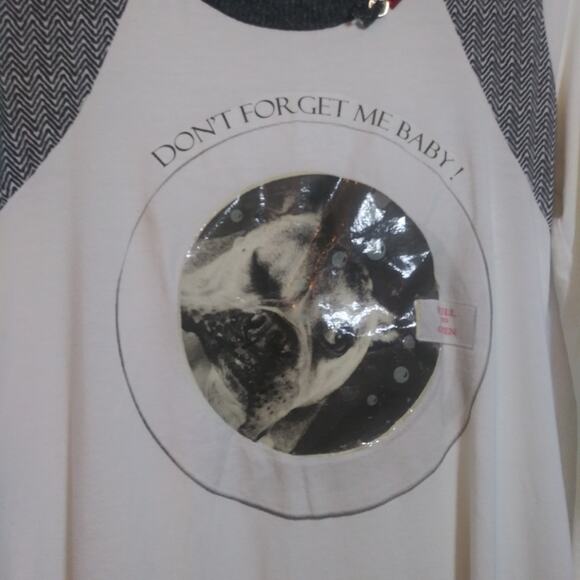 Tricot Chic Knit Cream and Black Long Sleeve Graphic Top Odd Art Luxury Size 10 - Picture 3 of 15